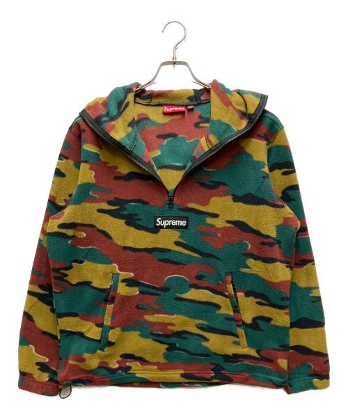 SUPREME（シュプリーム）Supreme (シュプリーム) Polartec Facemask Half Zip Hooded Sweatshirt ブラウン×カーキ サイズ:Sの古着・服飾アイテム