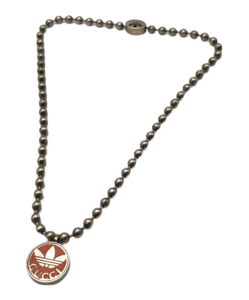 GUCCI（グッチ）GUCCI (グッチ) adidas (アディダス) ボールチェーン トレフォイルロゴネックレス シルバー×オレンジの古着・服飾アイテム
