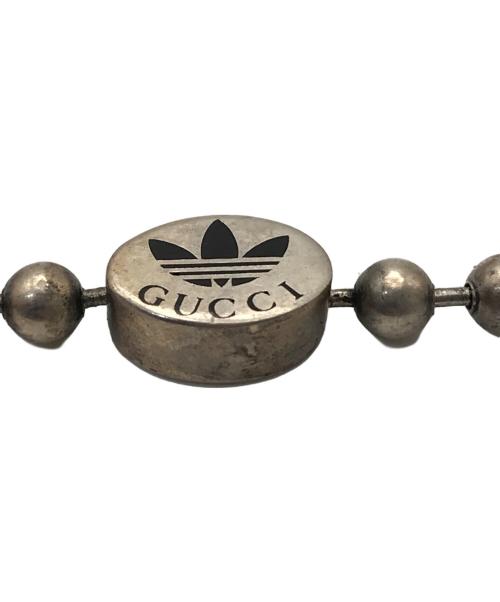 GUCCI（グッチ）GUCCI (グッチ) adidas (アディダス) ボールチェーン トレフォイルロゴネックレス シルバー×オレンジの古着・服飾アイテム