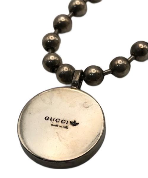 GUCCI（グッチ）GUCCI (グッチ) adidas (アディダス) ボールチェーン トレフォイルロゴネックレス シルバー×オレンジの古着・服飾アイテム