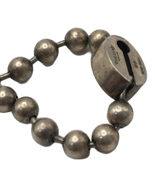 GUCCI（グッチ）GUCCI (グッチ) adidas (アディダス) ボールチェーン トレフォイルロゴネックレス シルバー×オレンジの古着・服飾アイテム