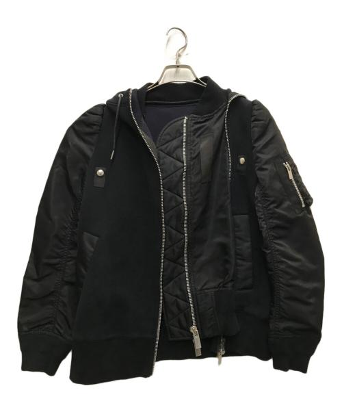 sacai（サカイ）sacai (サカイ) Nylon Twill × Sponge Blouson ブラック サイズ:1の古着・服飾アイテム