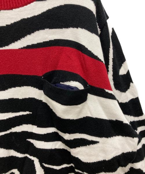 sacai（サカイ）sacai (サカイ) ゼブラ柄ニット ホワイト×ブラック サイズ:1の古着・服飾アイテム