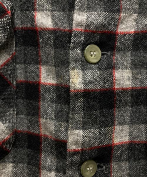 PENDLETON（ペンドルトン）PENDLETON (ペンドルトン) 60s ブロックチェック柄ウールボードシャツ グレー サイズ:Lの古着・服飾アイテム