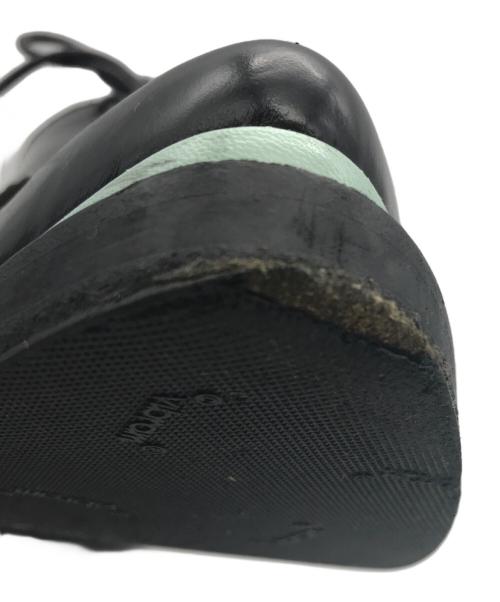 Acne studios（アクネ ストゥディオス）Acne studios (アクネ ストゥディオス) ポインテッドトゥ レースアップシューズ ブラック×ブルー サイズ:38の古着・服飾アイテム