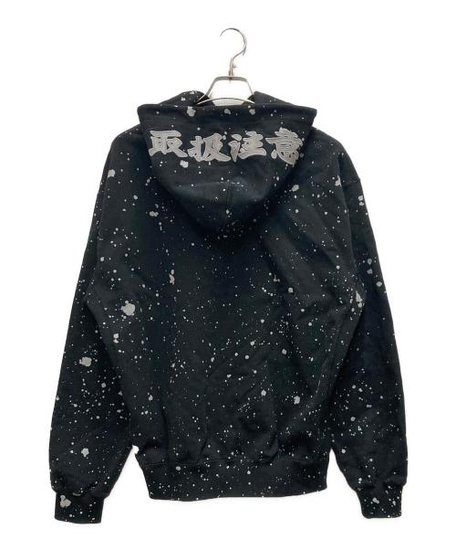 BlackEyePatch（ブラックアイパッチ）BlackEyePatch (ブラックアイパッチ) SPLATTERED REFLECTOR HWC LABEL HOODIE ブラック サイズ:Lの古着・服飾アイテム