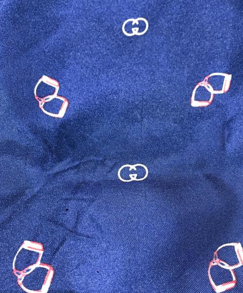 GUCCI（グッチ）GUCCI (グッチ) シルクスカーフ ネイビーの古着・服飾アイテム