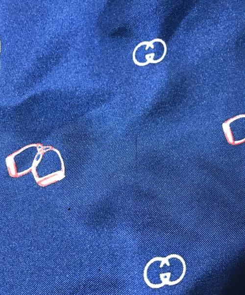 GUCCI（グッチ）GUCCI (グッチ) シルクスカーフ ネイビーの古着・服飾アイテム