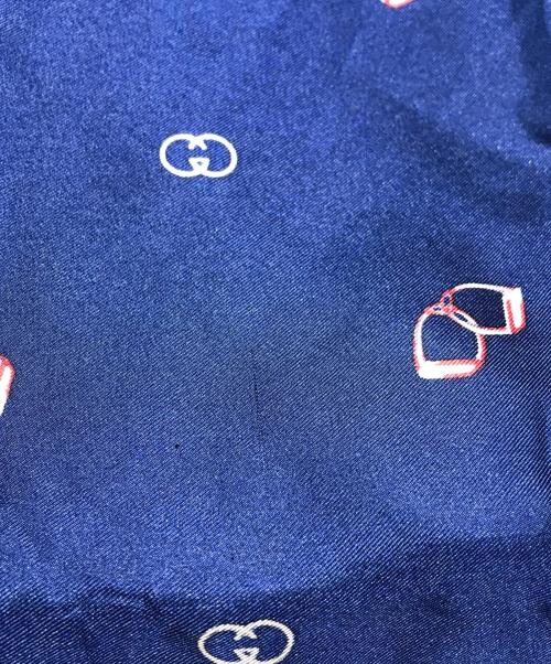 GUCCI（グッチ）GUCCI (グッチ) シルクスカーフ ネイビーの古着・服飾アイテム
