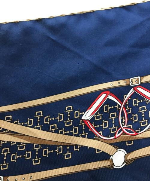 GUCCI（グッチ）GUCCI (グッチ) シルクスカーフ ネイビーの古着・服飾アイテム