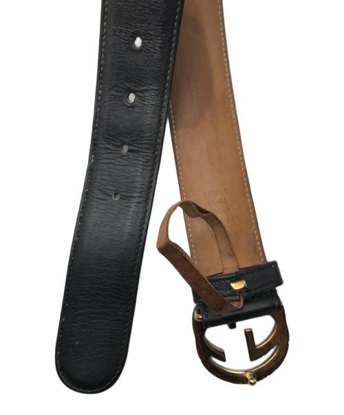 GUCCI（グッチ）GUCCI (グッチ) インターロッキングG バックルベルト ブラックの古着・服飾アイテム