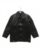 JJJJoundジョウンド）の古着「ECCO Leather Coach Jacket」｜ブラック