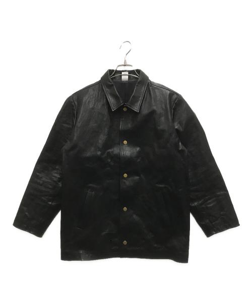 JJJJound（ジョウンド）JJJJound (ジョウンド) ECCO Leather Coach Jacket ブラック サイズ:Sの古着・服飾アイテム