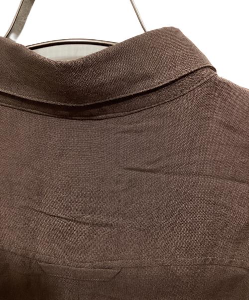 CLOTH&CROSS（クロスアンドクロス）CLOTH&CROSS (クロスアンドクロス) リネン混シャツカラーオールインワン ブラウン サイズ:1の古着・服飾アイテム