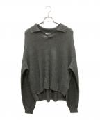 digawelディガウェル）の古着「Cotton knit polo」｜グレー