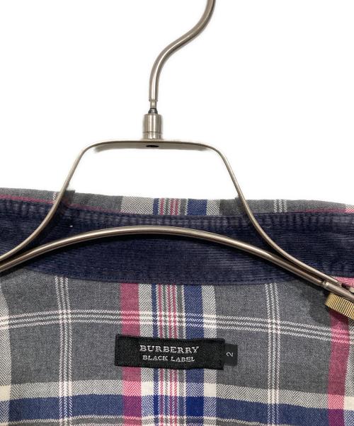 BURBERRY BLACK LABEL（バーバリーブラックレーベル）BURBERRY BLACK LABEL (バーバリーブラックレーベル) チェックシャツ レッド×グレー サイズ:2の古着・服飾アイテム