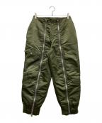 JOHN LAWRENCE SULLIVANジョン ローレンス サリバン）の古着「Nylon satin bomber pants」｜オリーブ