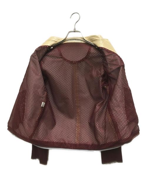 MIU MIU（ミュウミュウ）MIU MIU (ミュウミュウ) 00'S レザー切替バーシティジャケット ベージュ×レッド サイズ:42の古着・服飾アイテム