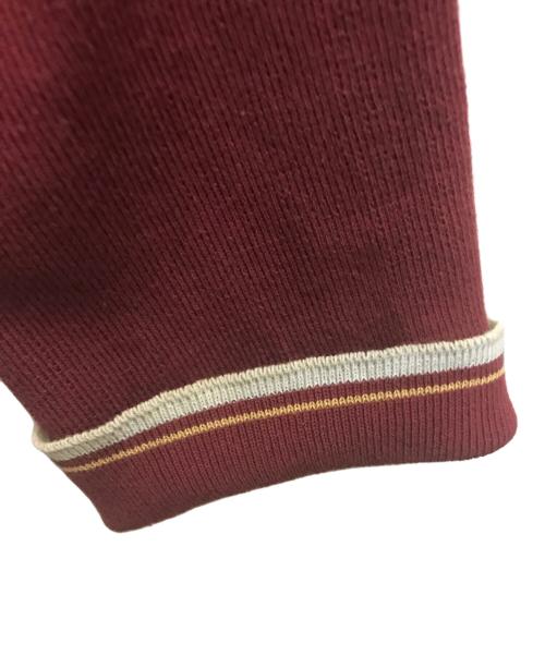 MIU MIU（ミュウミュウ）MIU MIU (ミュウミュウ) 00'S レザー切替バーシティジャケット ベージュ×レッド サイズ:42の古着・服飾アイテム