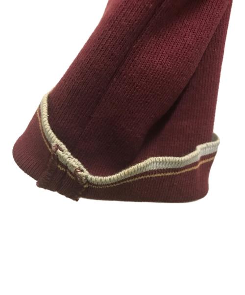 MIU MIU（ミュウミュウ）MIU MIU (ミュウミュウ) 00'S レザー切替バーシティジャケット ベージュ×レッド サイズ:42の古着・服飾アイテム