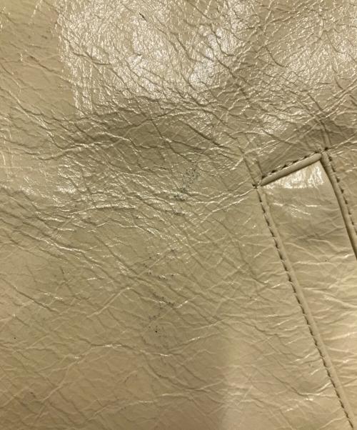 MIU MIU（ミュウミュウ）MIU MIU (ミュウミュウ) 00'S レザー切替バーシティジャケット ベージュ×レッド サイズ:42の古着・服飾アイテム