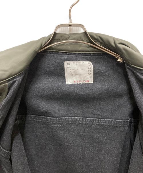 sacai（サカイ）sacai (サカイ) ナイロンドッキング デニムジャケット グレー×カーキ サイズ:4の古着・服飾アイテム