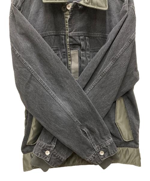 sacai（サカイ）sacai (サカイ) ナイロンドッキング デニムジャケット グレー×カーキ サイズ:4の古着・服飾アイテム