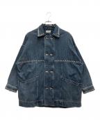 Nora Lilyノラリリー）の古着「Studs Denim Switching Coverall Jacket」｜ネイビー