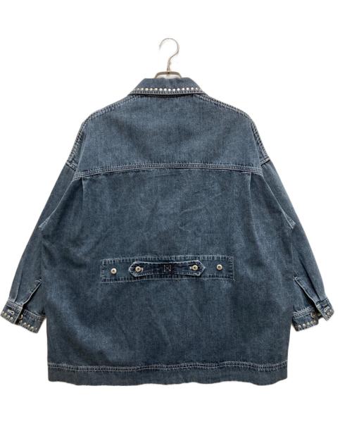 Nora Lily（ノラリリー）Nora Lily (ノラリリー) Studs Denim Switching Coverall Jacket ネイビー サイズ:FREEの古着・服飾アイテム