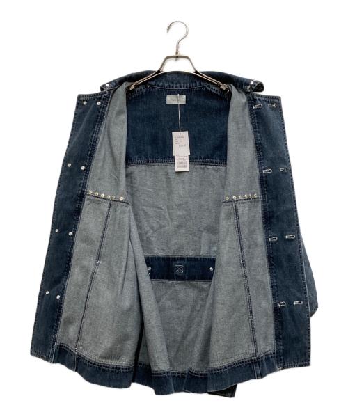 Nora Lily（ノラリリー）Nora Lily (ノラリリー) Studs Denim Switching Coverall Jacket ネイビー サイズ:FREEの古着・服飾アイテム