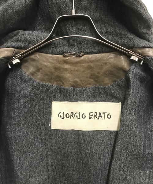 GIORGIO BRATO（ジョルジョブラッド）GIORGIO BRATO (ジョルジョブラッド) フーデットレザージャケット ブラウン サイズ:46の古着・服飾アイテム