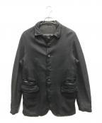 GIORGIO BRATOジョルジョブラッド）の古着「レザーステンカラーコート」｜ネイビー