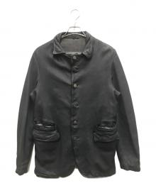 GIORGIO BRATO（ジョルジョブラッド）の古着「レザーステンカラーコート」｜ネイビー