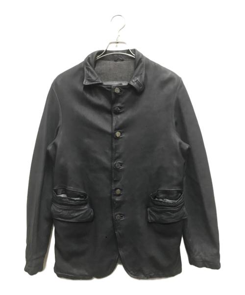 GIORGIO BRATO（ジョルジョブラッド）GIORGIO BRATO (ジョルジョブラッド) レザーステンカラーコート ネイビー サイズ:50の古着・服飾アイテム