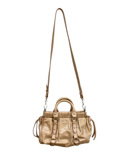 MIU MIU（ミュウミュウ）MIU MIU (ミュウミュウ) VITELLO LUX 2WAY バッグ ベージュの古着・服飾アイテム