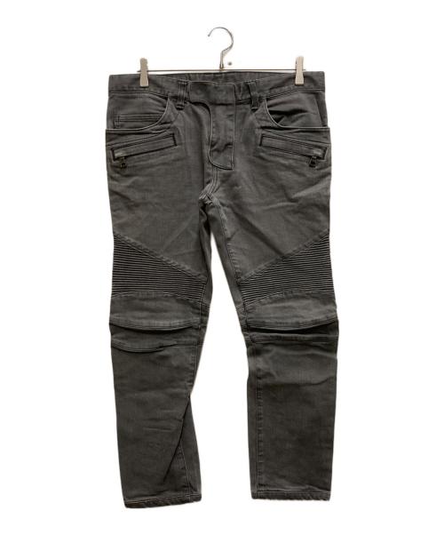 BALMAIN（バルマン）BALMAIN (バルマン) バイカーパンツ グレー サイズ: 81cm (W32)の古着・服飾アイテム