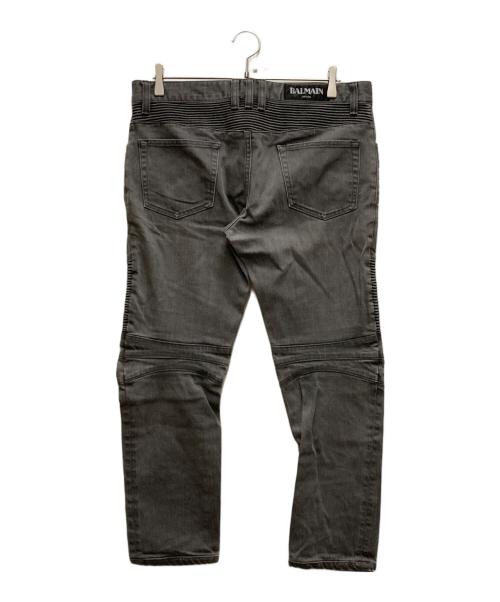 BALMAIN（バルマン）BALMAIN (バルマン) バイカーパンツ グレー サイズ: 81cm (W32)の古着・服飾アイテム