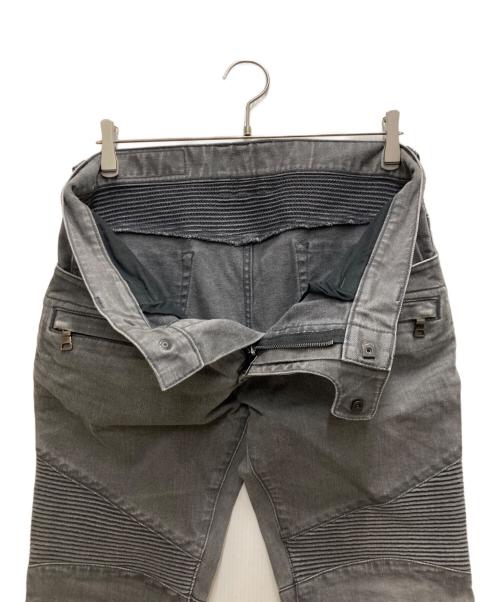 BALMAIN（バルマン）BALMAIN (バルマン) バイカーパンツ グレー サイズ: 81cm (W32)の古着・服飾アイテム