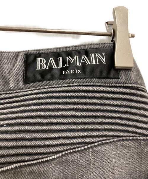 BALMAIN（バルマン）BALMAIN (バルマン) バイカーパンツ グレー サイズ: 81cm (W32)の古着・服飾アイテム