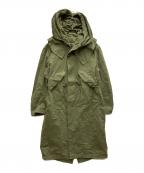 nouvmareeヌーブマリー）の古着「GARMENT DYED CURVED FISHTAIL COAT」｜カーキ