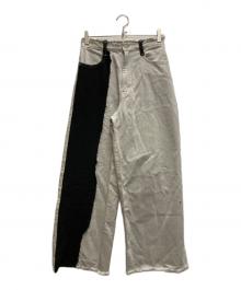 AMBERGLEAM（アンバーグリーム）の古着「2WAY Baggy Denim Pants」｜グレー