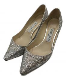 JIMMY CHOO（ジミーチュウ）の古着「ROMY 60 GLITTER PUMPS」｜シルバー