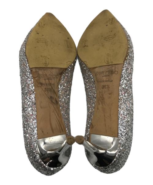 JIMMY CHOO（ジミーチュウ）JIMMY CHOO (ジミーチュウ) ROMY 60 GLITTER PUMPS シルバー サイズ:36 1/2の古着・服飾アイテム