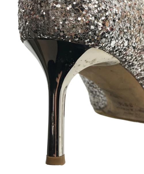 JIMMY CHOO（ジミーチュウ）JIMMY CHOO (ジミーチュウ) ROMY 60 GLITTER PUMPS シルバー サイズ:36 1/2の古着・服飾アイテム