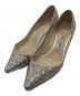 JIMMY CHOO（ジミーチュウ）の古着「ROMY 60 GLITTER PUMPS」｜シルバー