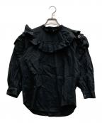 MIYAOミヤオ）の古着「Blouse with ruffled flaps」｜ブラック