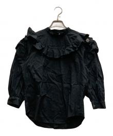 MIYAO（ミヤオ）の古着「Blouse with ruffled flaps」｜ブラック