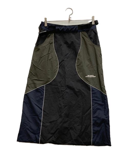 NON TOKYO（ノントーキョー）NON TOKYO (ノントーキョー) SWITCHING NYLON SKIRT グレー サイズ:Sの古着・服飾アイテム