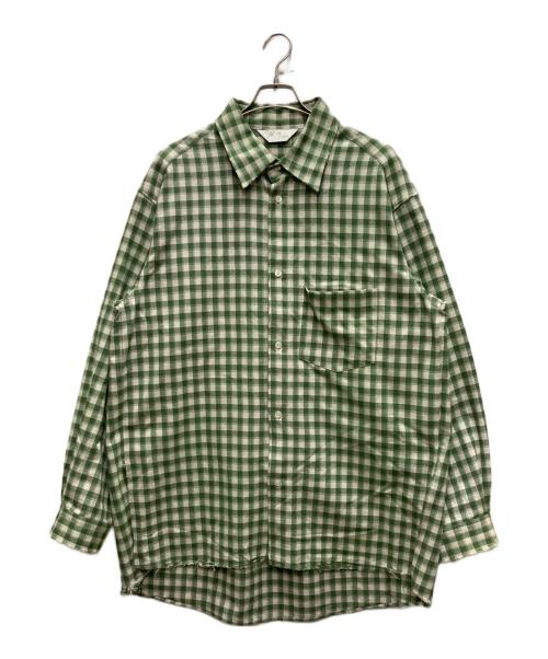 ANCELLM（アンセルム）ANCELLM (アンセルム) 25SS C/R CHECK OVER SHIRT グリーン サイズ:2の古着・服飾アイテム