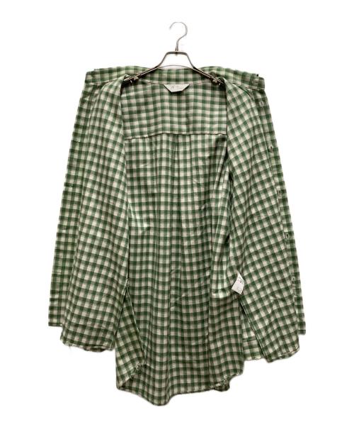 ANCELLM（アンセルム）ANCELLM (アンセルム) 25SS C/R CHECK OVER SHIRT グリーン サイズ:2の古着・服飾アイテム